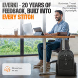 EVERKI Business 120 Pro 2 Laptop Backpack 40L W/Rain Cover Mesh Accessories Pouch & Quick Release Magnetic Keychain - 2 Travel Laptop Compartments Fit Up To 18.4"RFID Pocket Patented Corner Protection