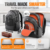 EVERKI Business 120 Pro 2 Laptop Backpack 40L W/Rain Cover Mesh Accessories Pouch & Quick Release Magnetic Keychain - 2 Travel Laptop Compartments Fit Up To 18.4"RFID Pocket Patented Corner Protection