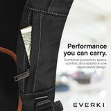 EVERKI Glide 17.3 Inch Laptop Backpack for Men & Women - Heavy - Duty, Water - Resistant Bookbag with Reflective Strips for College, Travel or Motorcycle (Black, EKP129)