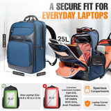 EVERKI Onyx Premium Business Executive Laptop Backpack - Ballistic Nylon and Leather Office Backpack Laptop Bag, Travel Friendly Office Bagpack, Dedicated Compartment up to 15.6 Inch (EKP132N), Navy