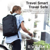EVERKI Studio Slim Laptop Backpack for Men & Women, Lightweight & Softly Padded With Corner Protection, Trolley Handle, High Contrast Lining, Made of Recycled Materials (14 Liters Capacity)