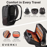 EVERKI Studio Slim Laptop Backpack for Men & Women, Lightweight & Softly Padded With Corner Protection, Trolley Handle, High Contrast Lining, Made of Recycled Materials (14 Liters Capacity)