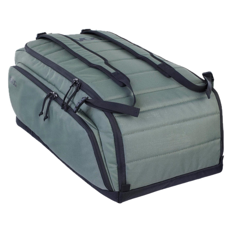 EVOC Gear Bag 55L Olive - Water - Repellent, Durable Cycling Travel Bag with Waterproof Separation Elements, Convertible Backpack Design, Spacious Organizer Compartments, Shoe and Clothing Divider, Idea