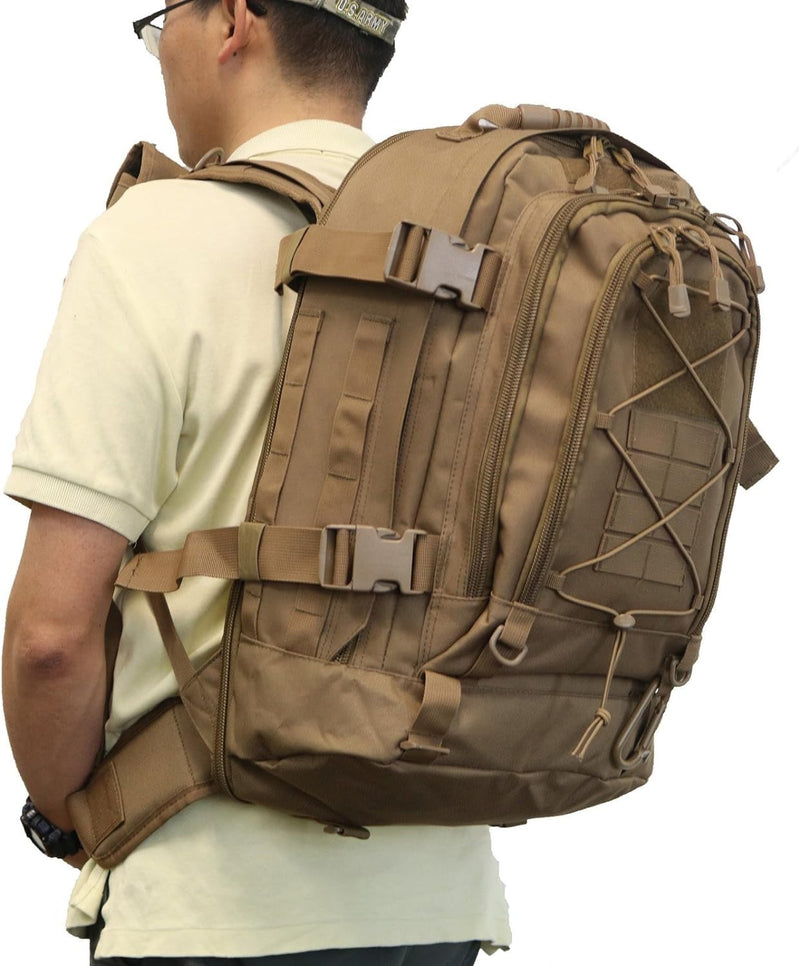 Expandable 40 - 64L Military Tactical Backpack 3 Day Bag Hiking Gym Sport Camping