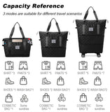 Expandable Foldable Duffel Bag Suitcases,Detachable Rolling Wheels,Rolling Duffle Bag with Wheels,Suitcase with Wheel,Carry on Luggage,Gift for Men Women Lightweight Suitcases (Black)