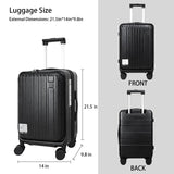 Expandable Top Opening 20 Inch Carry On Luggage with Laptop Compartment – Polycarbonate Hard Shell Suitcase, TSA Lock & Spinner Wheels (Black)
