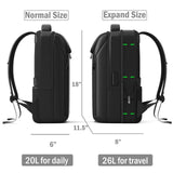 Expandable Travel Backpack, Business Laptop Backpack,Commute Backpack with USB Charging Port fit 15.6 Inch Laptop