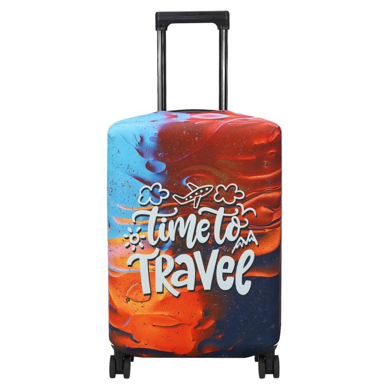 Explore Land Luggage Cover Suitcase Protector Fits 31 - 32 Inch Case (Time to Travel, XL)