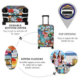 Explore Land Travel Luggage Cover Suitcase Protector Fits 31 - 32 Inch Case (Statue of Liberty, XL)