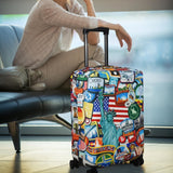 Explore Land Travel Luggage Cover Suitcase Protector Fits 31 - 32 Inch Case (Statue of Liberty, XL)