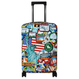Explore Land Travel Luggage Cover Suitcase Protector Fits 31-32 Inch Case (Statue of Liberty, XL)