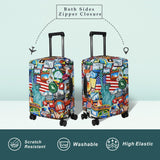 Explore Land Travel Luggage Cover Suitcase Protector Fits 31 - 32 Inch Case (Statue of Liberty, XL)