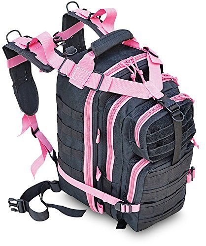 Explorer B3 - PinkExplorer Tactical 72 Hours Combat Rucksack 17 Inch Backpack - Black with Pick Stripes, Black with Pink Strips, 17" X 9" X 11"