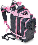 Explorer B3 - PinkExplorer Tactical 72 Hours Combat Rucksack 17 Inch Backpack - Black with Pick Stripes, Black with Pink Strips, 17" X 9" X 11"