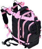 Explorer B3 - PinkExplorer Tactical 72 Hours Combat Rucksack 17 Inch Backpack - Black with Pick Stripes, Black with Pink Strips, 17" X 9" X 11"