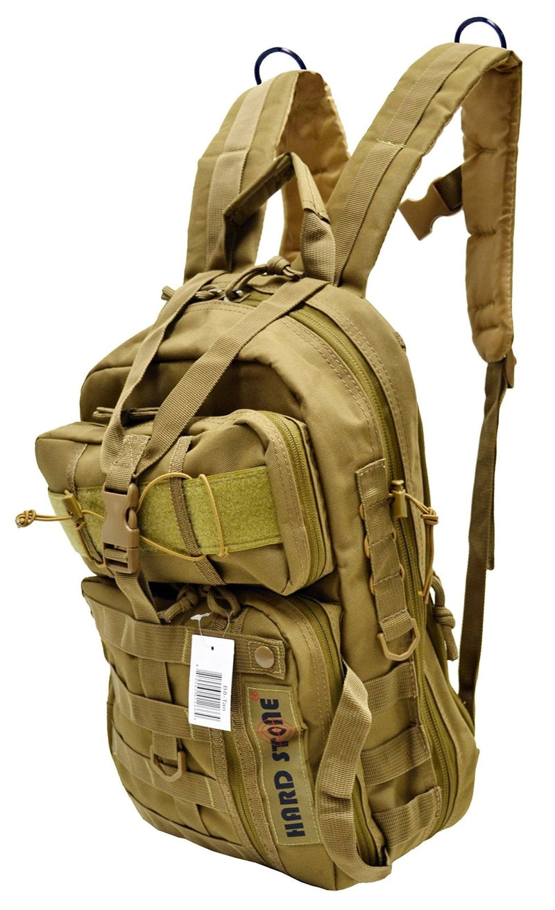 Explorer B8 - CT Tactical Hydration Pack Ready Backpack with Molle & Chest Strap, Tan, 17x 10 x 6