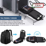 Extra Large Backpack for Men 55L,18.4Inch Travel Laptop Backpack with USB Charging Port Business Flight Approved Carry On Backpack,TSA Big Capacity Heavy Duty Computer Bag College Bookbag,Black