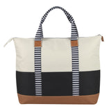 Extra Large Tropical Lunch Tote for Women Insulated 20 Can Cooler, Emma and Chloe Lunch Bags (Black & White)