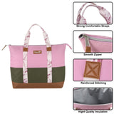 Extra Large Tropical Lunch Tote for Women Insulated 20 Can Cooler, Emma and Chloe Lunch Bags (Tropical Floral)