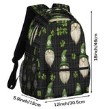 Fabpuro School Backpack for Teens Girls Boys St.patrick's Day Gnomes On Green Tartan Students Bookbag Middle High School College Bags, Waterproof Casual Daypack Laptop Backpacks for Women Men Travel