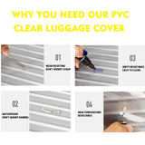 FABULWAY Clear PVC Luggage Cover Protectors - Transparent Waterproof Suitcase Sleeve for 20"+24"+28" Wheeled Suitcases (3PCS)