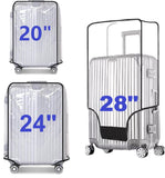 FABULWAY Clear PVC Luggage Cover Protectors - Transparent Waterproof Suitcase Sleeve for 20"+24"+28" Wheeled Suitcases (3PCS)