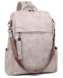 FADEON Laptop Backpack Purse for Women Large Designer PU Leather Laptop Bag, Ladies Computer Shoulder Bags