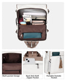 FADEON Leather Backpack Purse for Women Designer Travel Backpack Purses PU Fashion Ladies Shoulder Bag with Tassel White