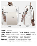 FADEON Leather Backpack Purse for Women Designer Travel Backpack Purses PU Fashion Ladies Shoulder Bag with Tassel White