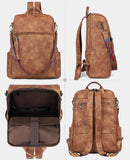 FADEON Leather Laptop Backpack for Women Designer 15.6 inch PU Laptop Bag, Ladies Travel Computer Work Backpack Brown