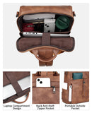 FADEON Leather Laptop Backpack for Women Designer 15.6 inch PU Laptop Bag, Ladies Travel Computer Work Backpack Brown