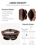 FADEON Messenger Bag for Women, 17L Leather Satchel Backpack Purse