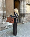 FADEON Messenger Bag for Women, 17L Leather Satchel Backpack Purse