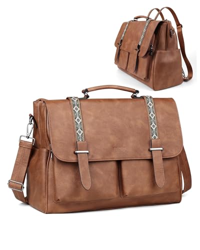 FADEON Messenger Bag for Women, 17L Leather Satchel Backpack Purse