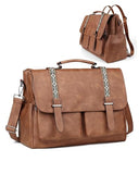 FADEON Messenger Bag for Women, 17L Leather Satchel Backpack Purse