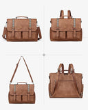FADEON Messenger Bag for Women, 17L Leather Satchel Backpack Purse