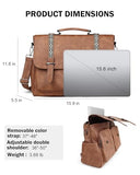 FADEON Messenger Bag for Women, 17L Leather Satchel Backpack Purse