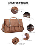 FADEON Messenger Bag for Women, 17L Leather Satchel Backpack Purse