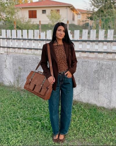 FADEON Messenger Bag for Women, 17L Leather Satchel Backpack Purse