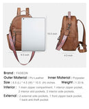 FADEON Mini Backpack Purse for Women, Designer Leather Cute Roomly Small Backpacks, Ladies Shoulder Backpack Fashion Handbag