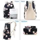 FADOVYE Laptop Backpack for Girls Women, School Backpack with Lunch Bag and Pencil Bag, College Bookbag Travel Daypack with USB Charging Port and Headphone Interface, Floral