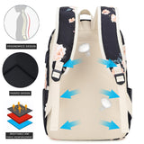 FADOVYE Laptop Backpack for Girls Women, School Backpack with Lunch Bag and Pencil Bag, College Bookbag Travel Daypack with USB Charging Port and Headphone Interface, Floral