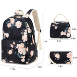 FADOVYE Laptop Backpack for Girls Women, School Backpack with Lunch Bag and Pencil Bag, College Bookbag Travel Daypack with USB Charging Port and Headphone Interface, Floral