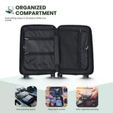 Fagoza 20 Inch Hardside Carry on Luggage with Spinner Wheels, 22x14x9 Airline Approved Carry on Luggage with Front Pocket, TSA Lock, USB Charging Port, Black