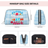 FAIOJA Future Genius At Work PVC Leather Clutch Zipper Makeup Bag For Women (Large) Portable Toiletry Bag With Divided Pockets Travel Storage Pouch