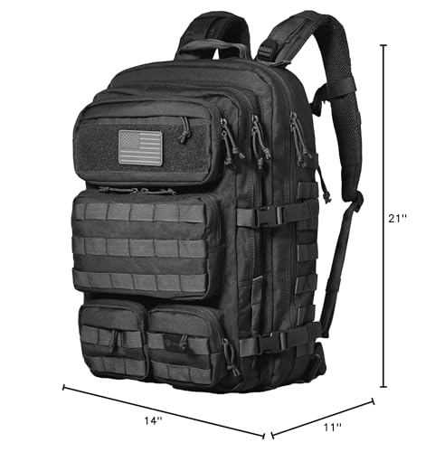 Falko Tactical Backpack for Men and Women, 50L Backpack 2.4x Stronger, Large Military Molle Rucksack, Bugout Backpack, Heavy Duty, Work and Outdoors