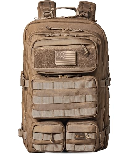 Falko Tactical Backpack for Men and Women 50L Backpack 2.4x Stronger Large Military Molle Rucksack, Bugout Backpack Outdoors