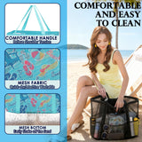 Fammart Mesh Beach Bag, Large Beach Tote with Zipper Pocket, Toys Pool Bag for Family Travel Vacation Cruise Essentials, Large - Beach Element