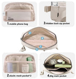 Fanny Belt Bag Waist Pack Crossbody Bags Bum Bag for Running Hiking Travel Workout Adjustable Strap for Women - beige