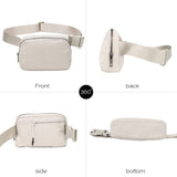 Fanny Belt Bag Waist Pack Crossbody Bags Bum Bag for Running Hiking Travel Workout Adjustable Strap for Women - beige
